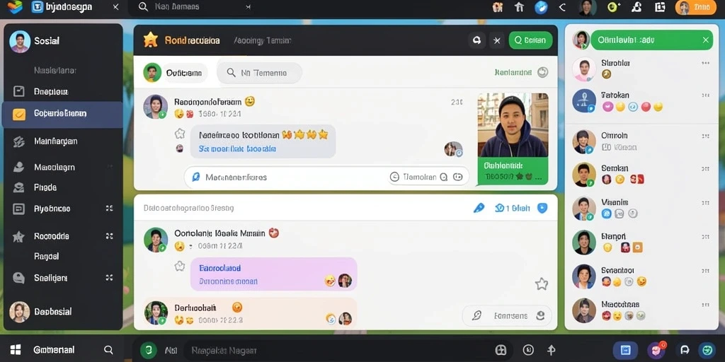 Fitur interaksi sosial yang memudahkan berkomunikasi.