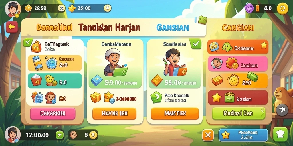 Scene petualangan penuh tantangan dan keseruan.